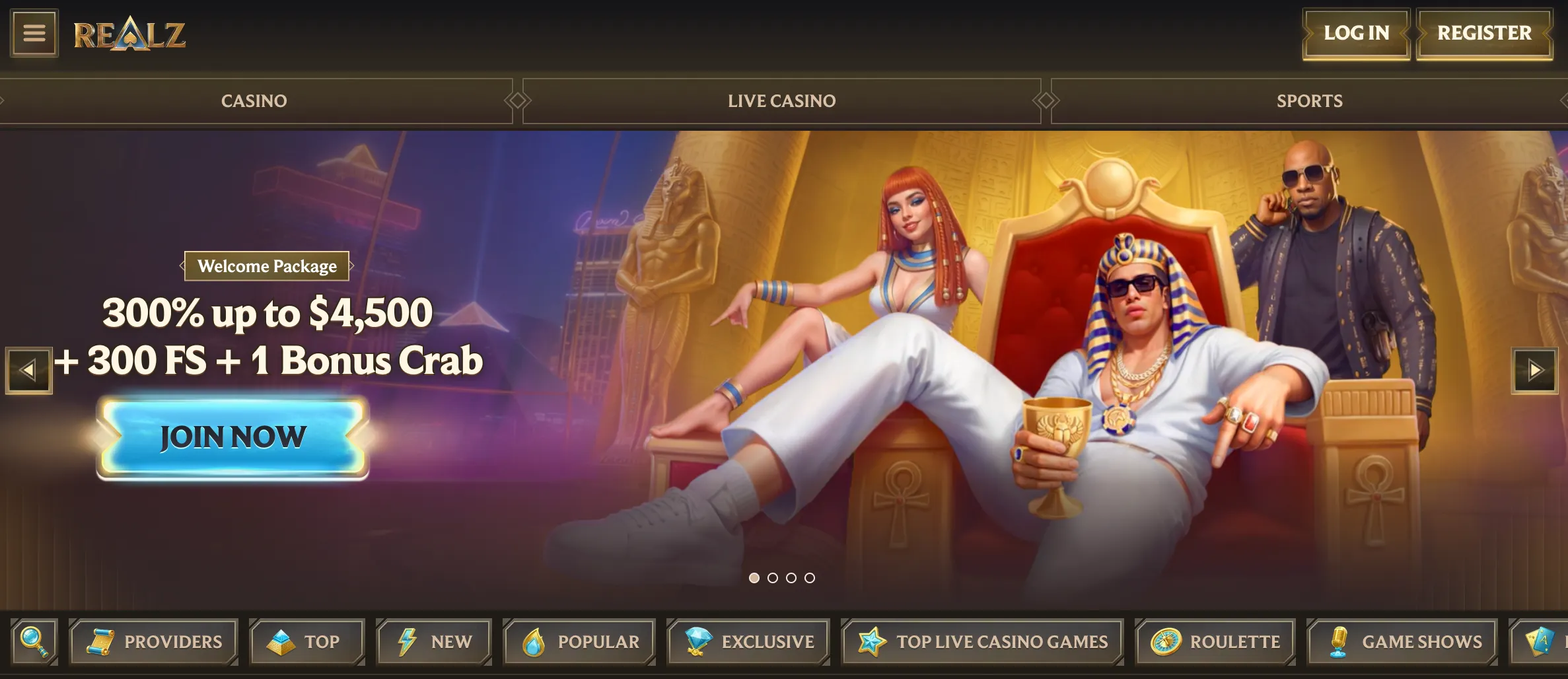 Online casino lobby on a laptop screen for Canadian players