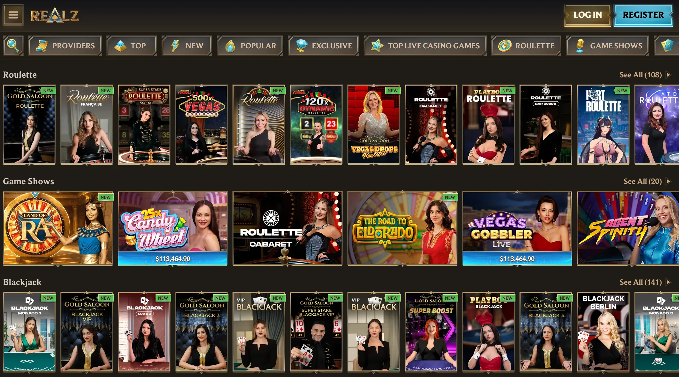 Live entertainment venue suggesting live dealer casino streams